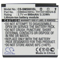Batterie CameronSino 900 mAh pour Samsung S7550 Blue Earth/S8000 Jet